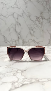 Eckige Sonnenbrille mit UV-Schutz Rosa