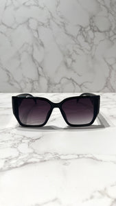 Eckige Sonnenbrille mit UV-Schutz Schwarz